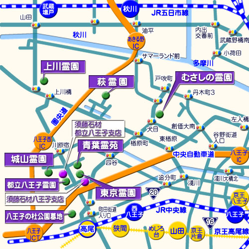 八王子の杜公園墓地 霊園地図 霊園・墓石の須藤石材