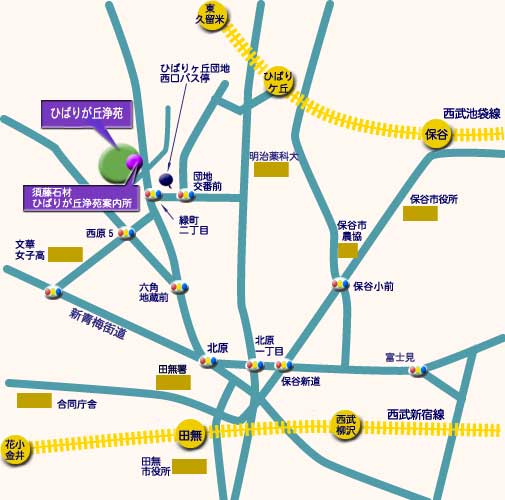 ひばりが丘浄苑　霊園地図　霊園・墓石の須藤石材