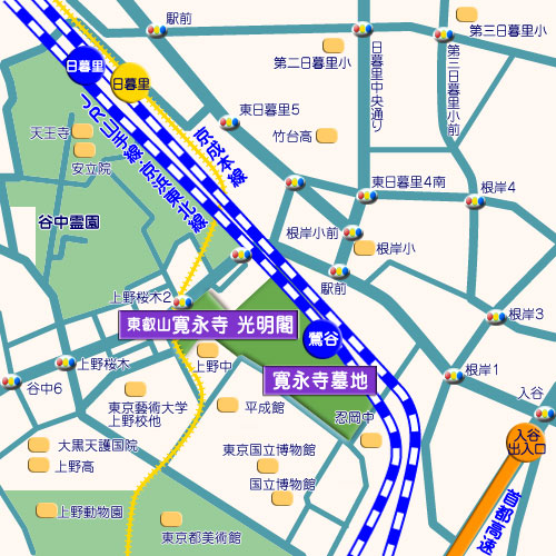 東叡山寛永寺　永代供養墓・納骨堂　光明閣　霊園地図　霊園・墓石の須藤石材