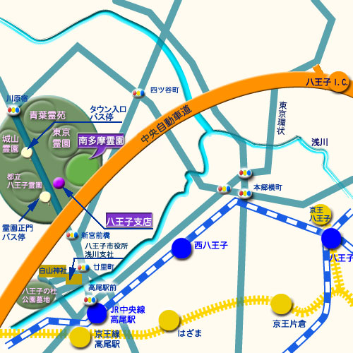 南多摩霊園　霊園地図　霊園・墓石の須藤石材