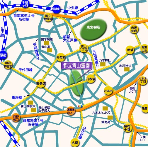 都立青山霊園　霊園地図　霊園・墓石の須藤石材