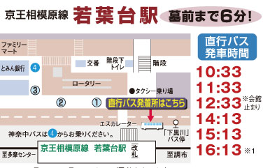若葉台駅から墓前まで6分
